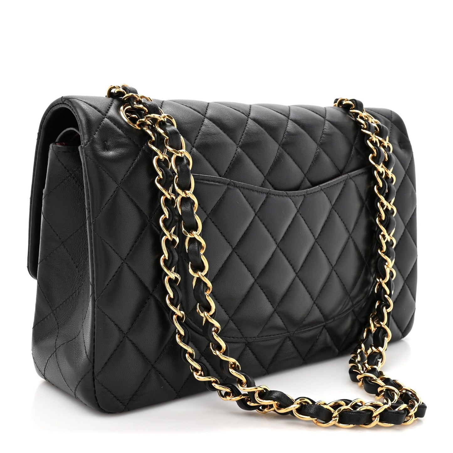 Lambskin Quilted Small Double Flap Black