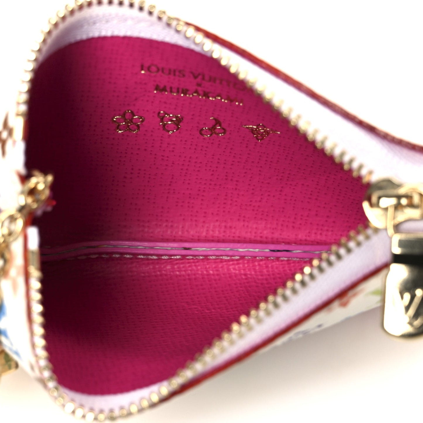 LV X TM Monogram Multicolor Key Pouch White
