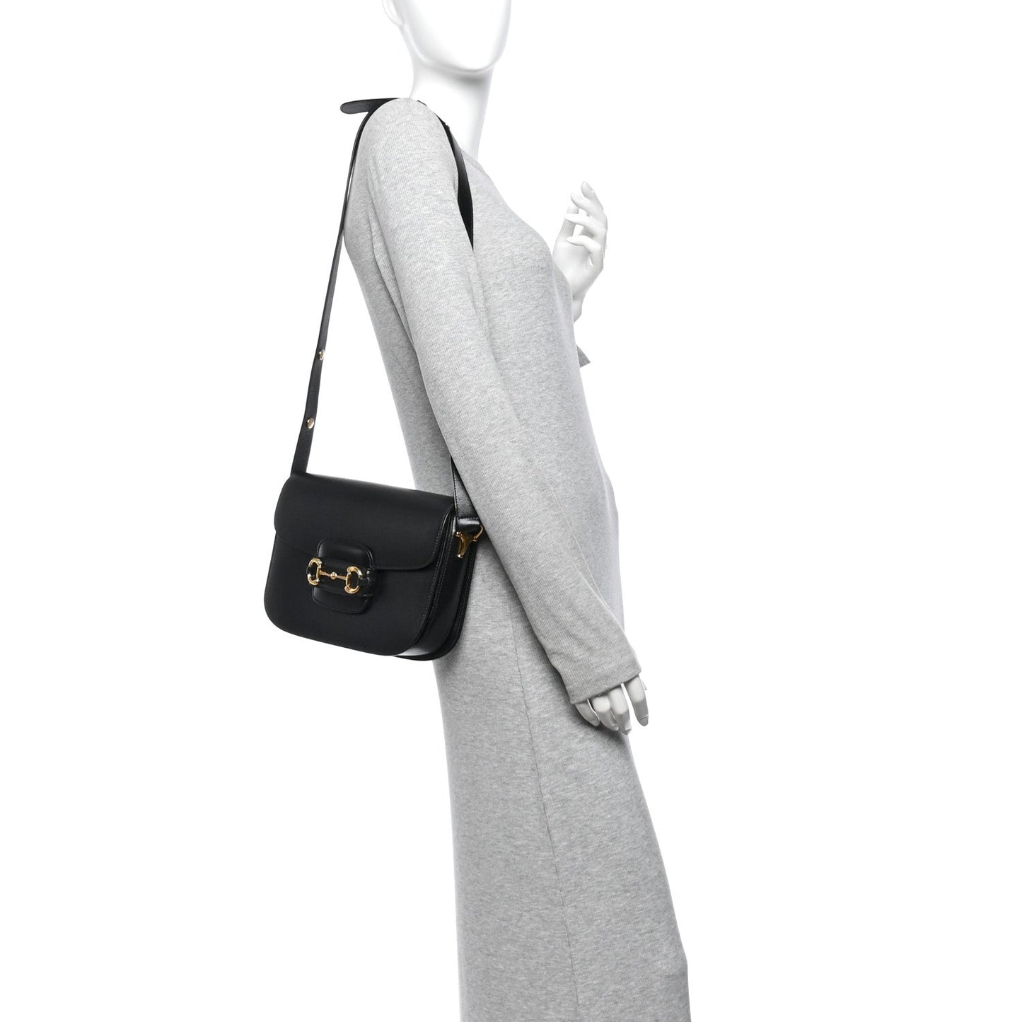 Azalea Calfskin Horsebit 1955 Shoulder Bag Black