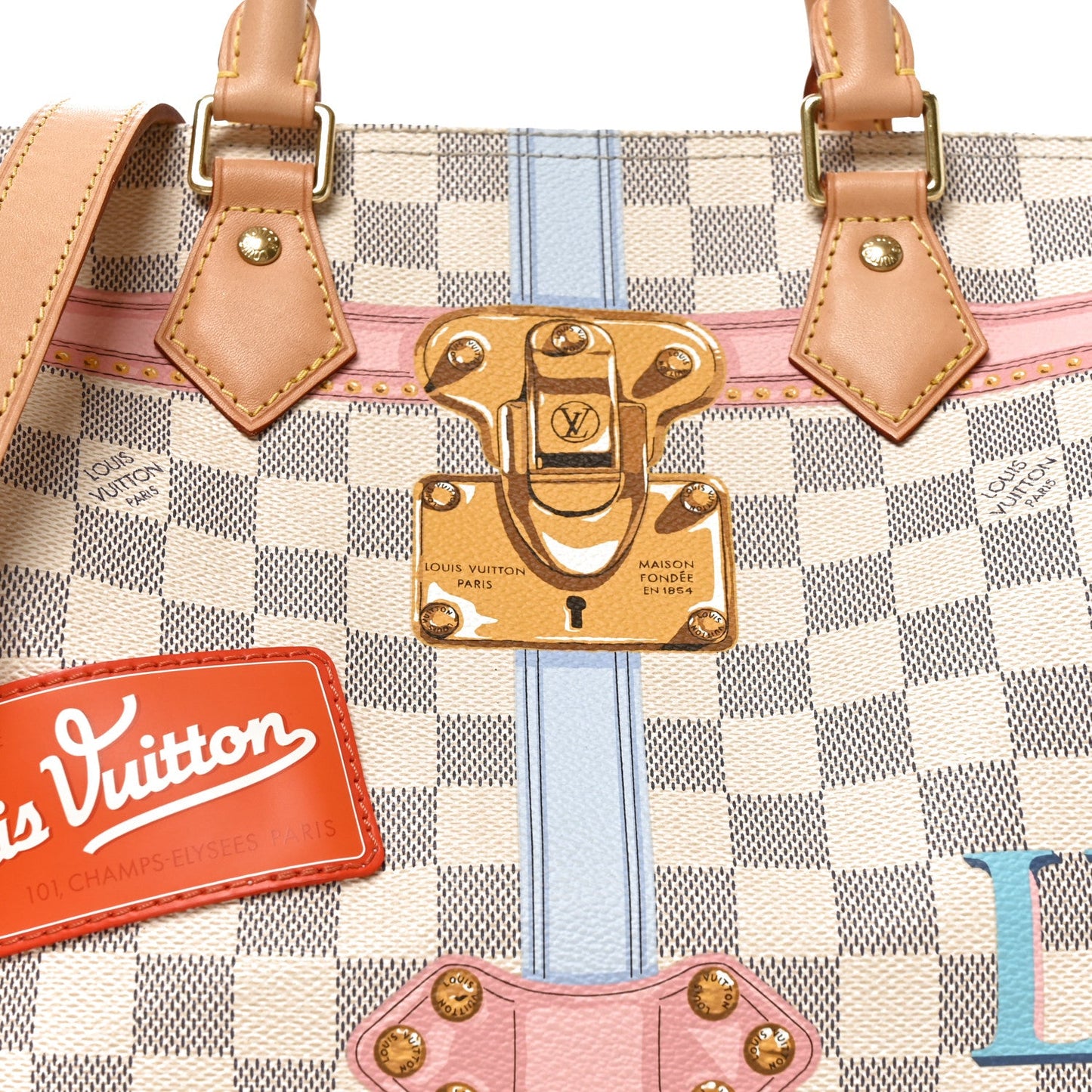 Damier Azur Summer Trunks Speedy Bandouliere 30