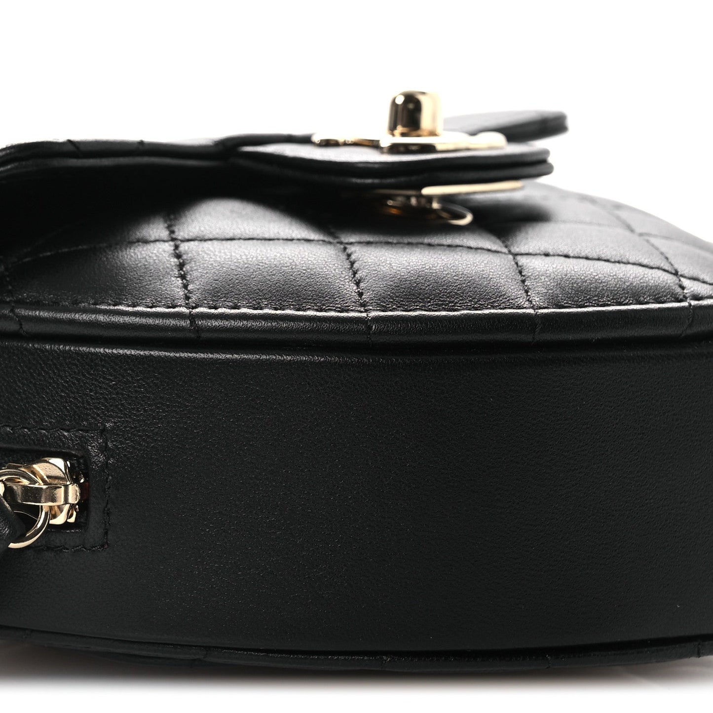 Lambskin Quilted CC In Love Heart Clutch With Chain Black