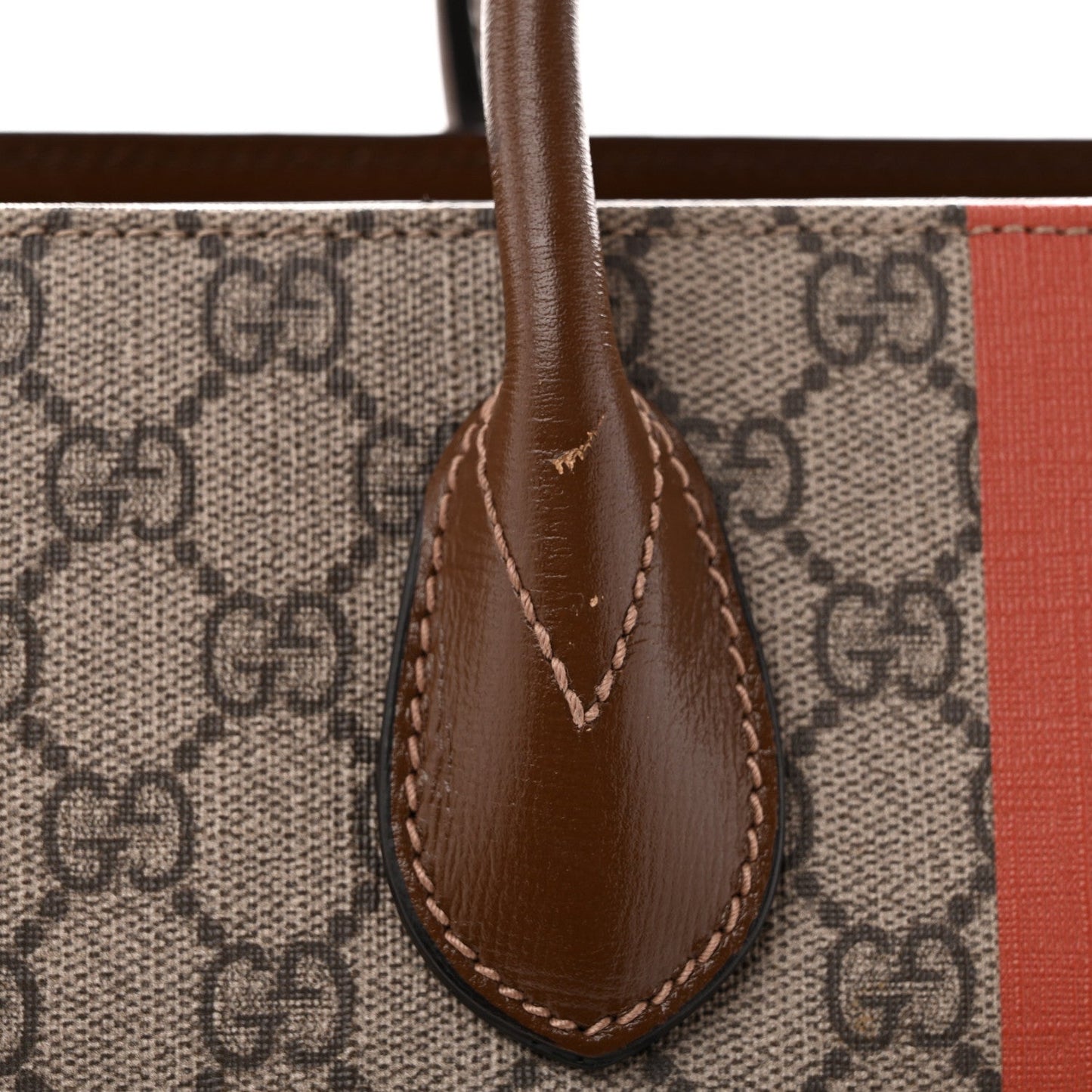 GG Supreme Monogram Fake/Not Large Retro Interlocking G Tote Bag Beige Brown Sugar