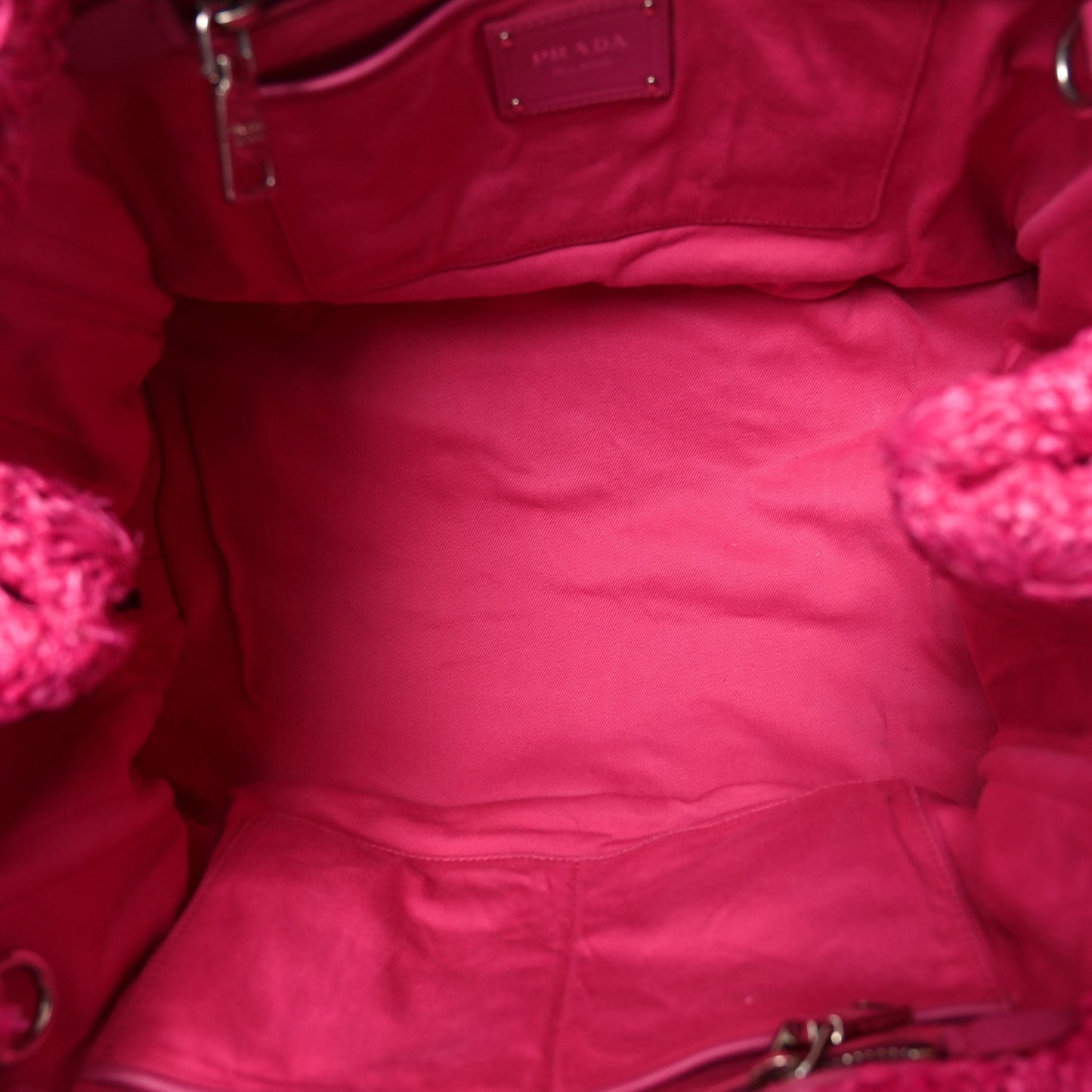 Raffia Crochet Tote Fuchsia