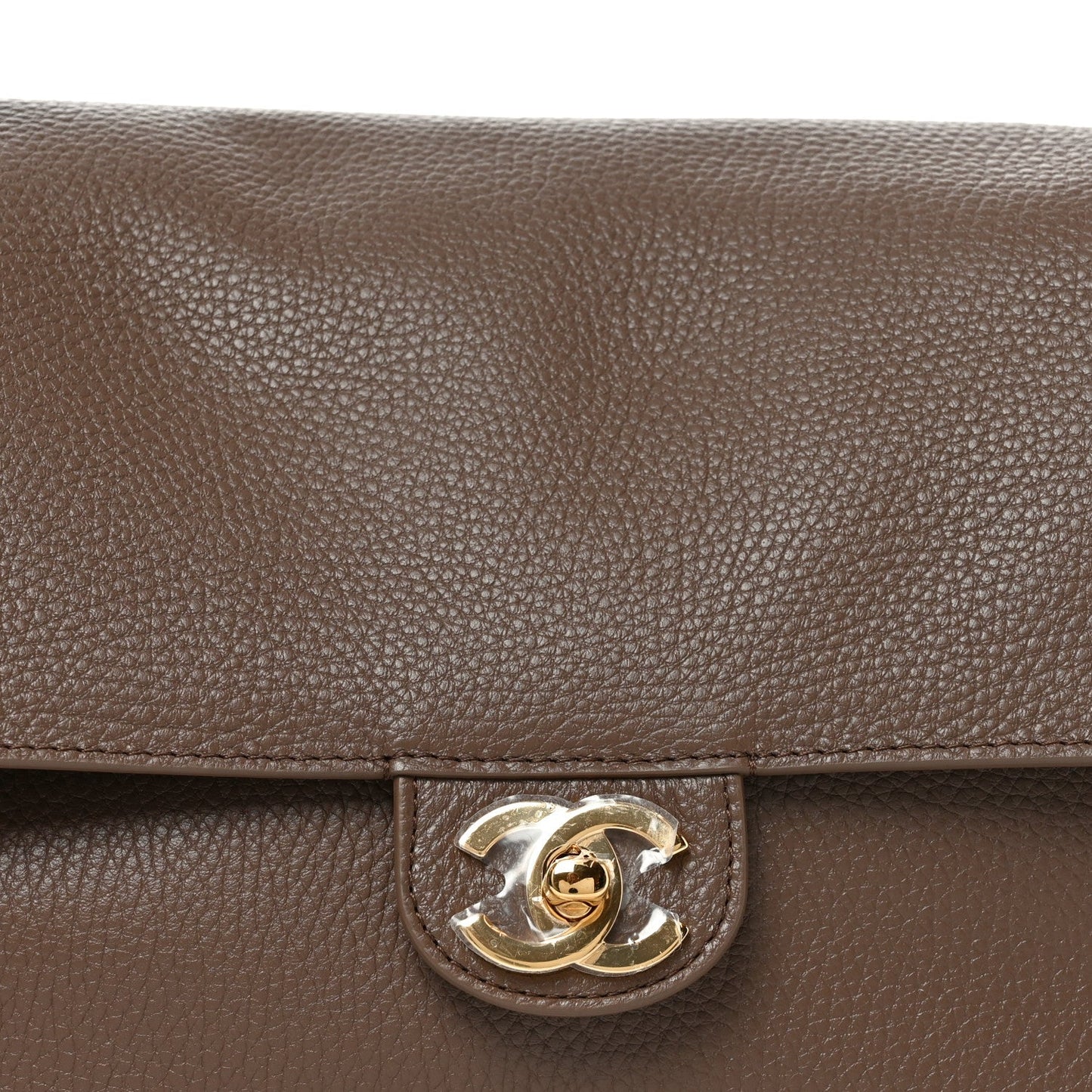 Grained Calfskin Small Souplissimo Maxi Flap Light Brown
