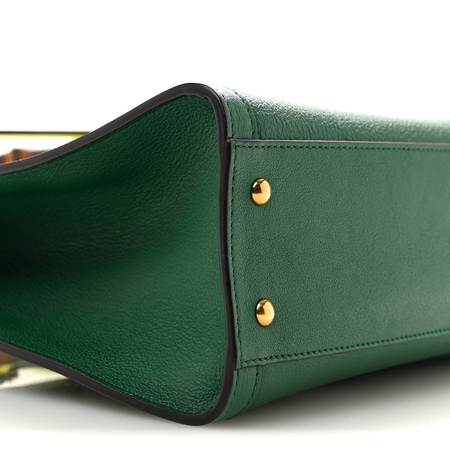 Wonka Grain Calfskin Small Diana Tote Bag Green Yellow Fluo