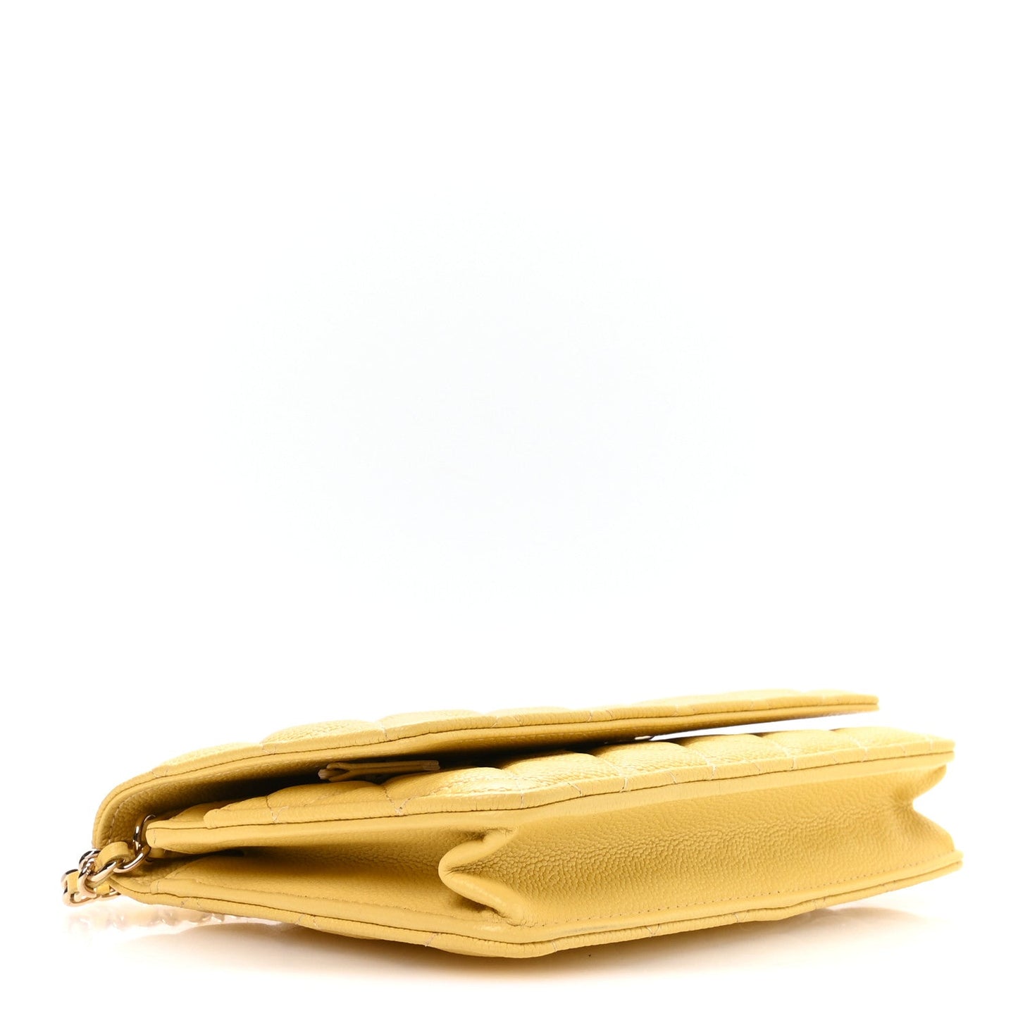 Caviar Quilted Tiny CC Wallet On Chain WOC Yellow
