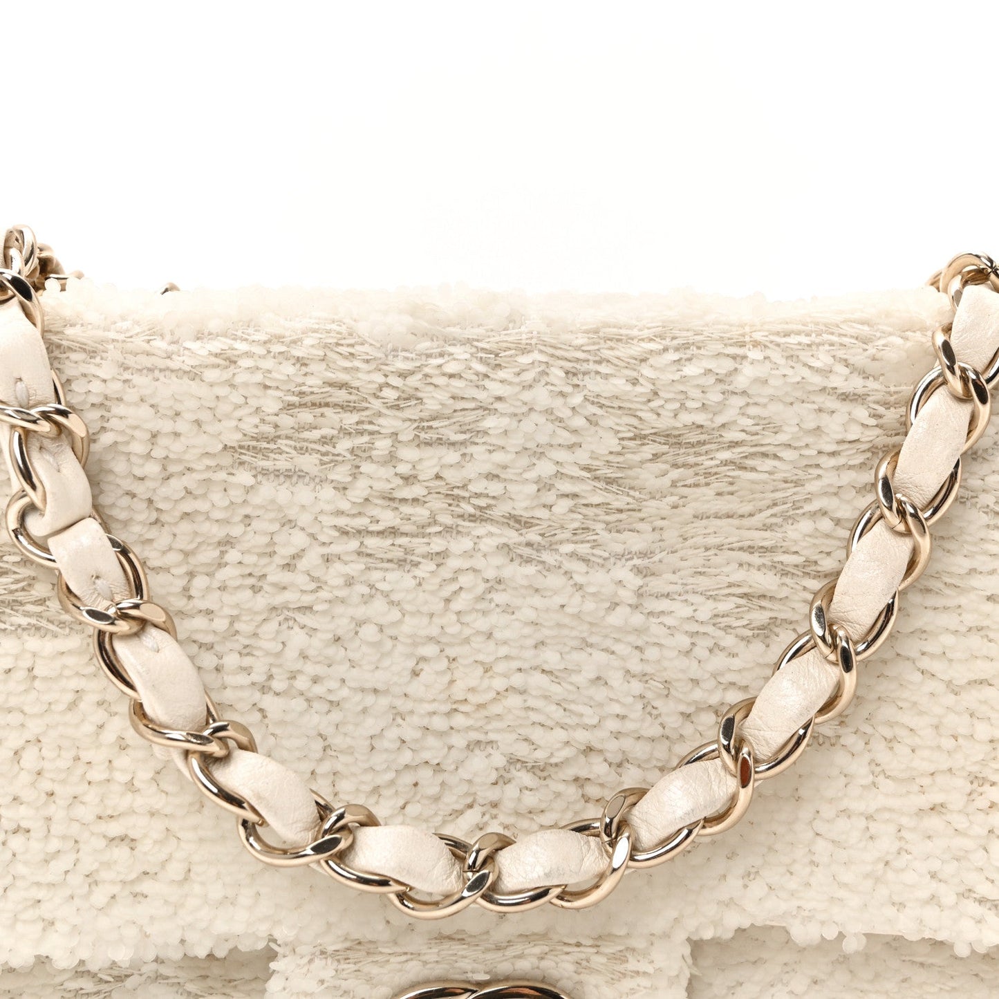Sequin Small Single Flap White