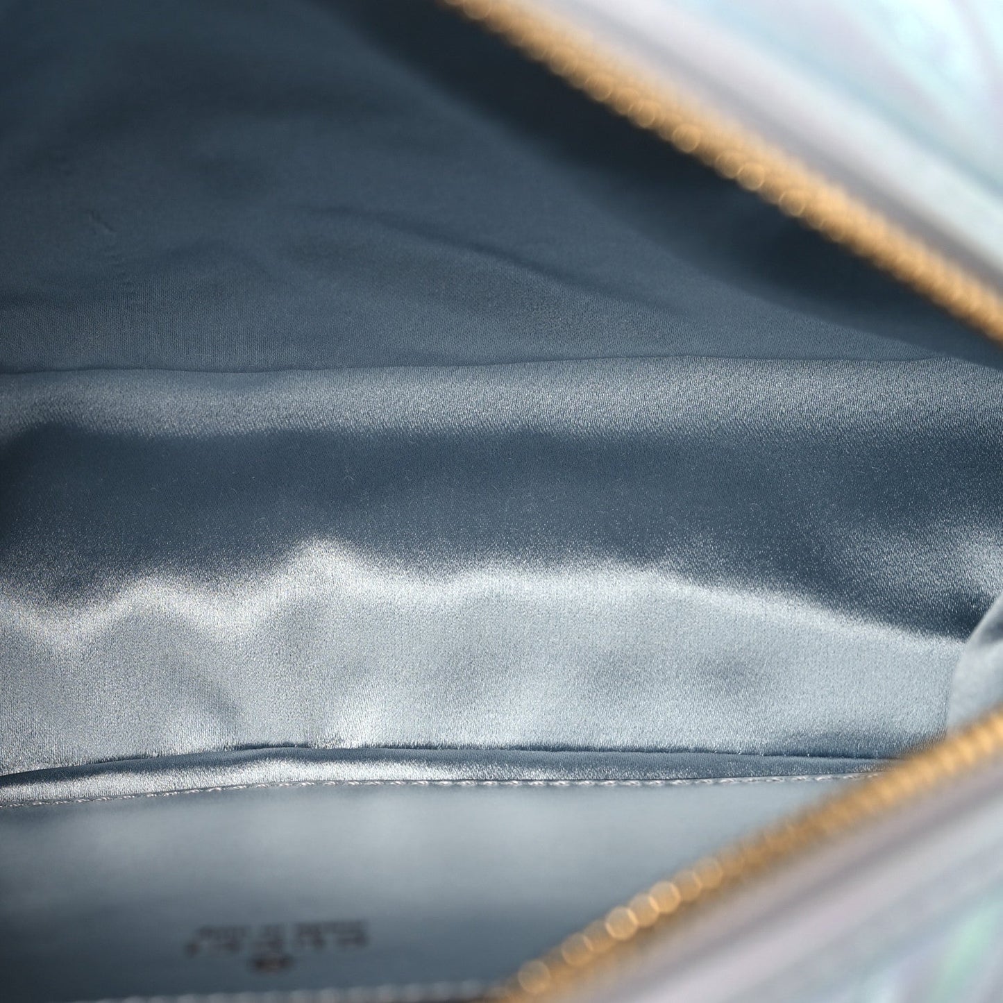 Iridescent Nappa Chevron Matelasse Small GG Marmont Chain Shoulder Bag Iridescent Snow Light Blue