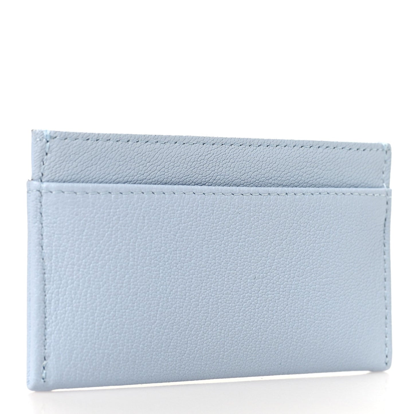 Grained Goatskin CC Snail Card Holder Light Blue