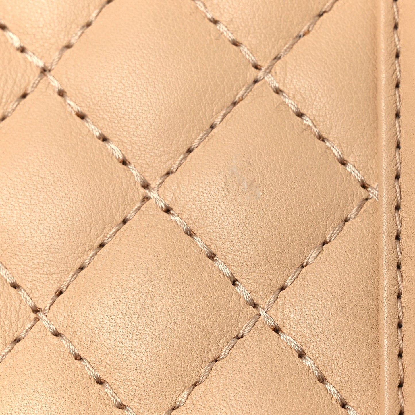 Calfskin Quilted Medium Boy Top Handle Flap Beige