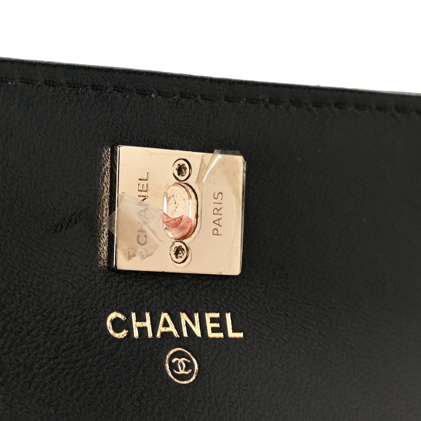 Lambskin Quilted Trendy CC Chain Clutch WOC Black