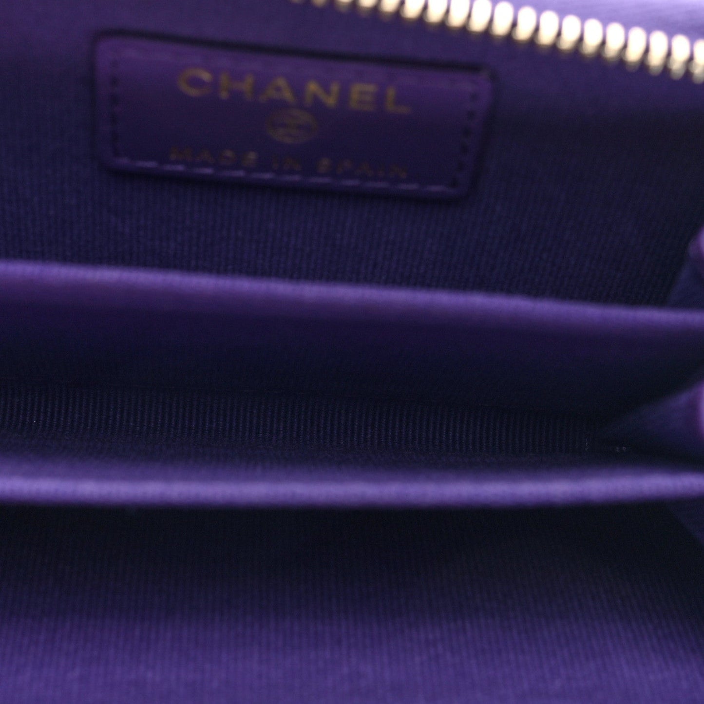 Caviar Quilted Zip Coin Purse Purple