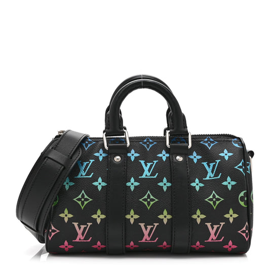 Monogram Iridescent Keepall Bandouliere 25 Black