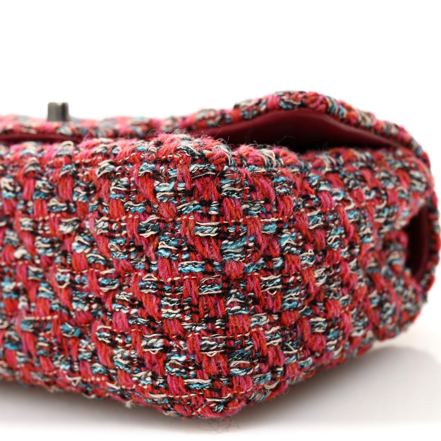 Tweed Quilted Mini Rectangular Flap Red Blue Ecru Black Pink