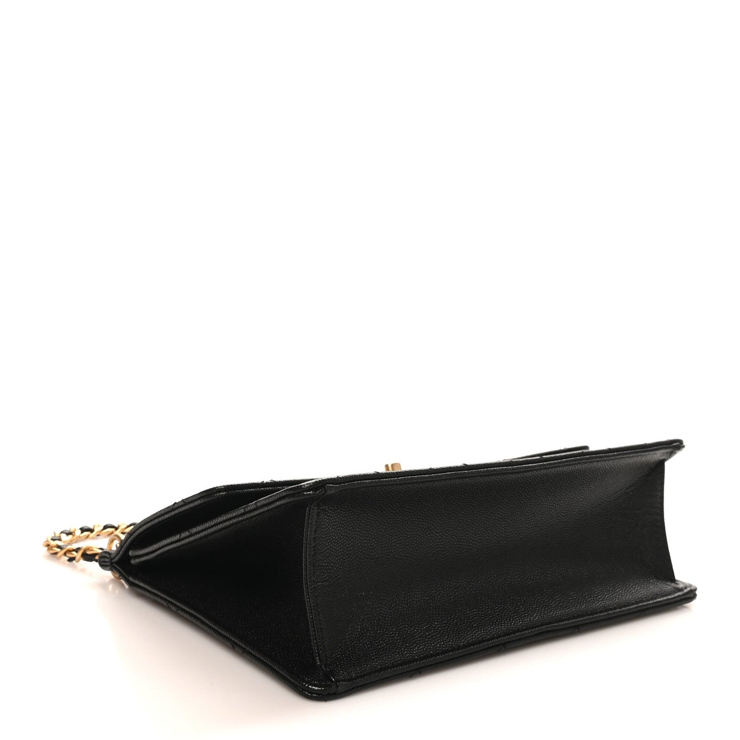 Caviar Quilted Chain Frame Flap Black