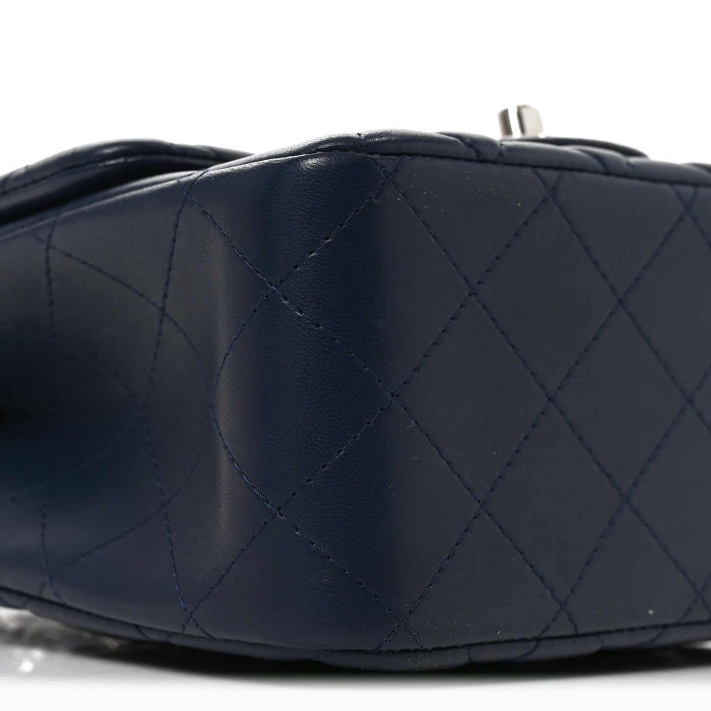 Lambskin Quilted Mini Square Flap Navy