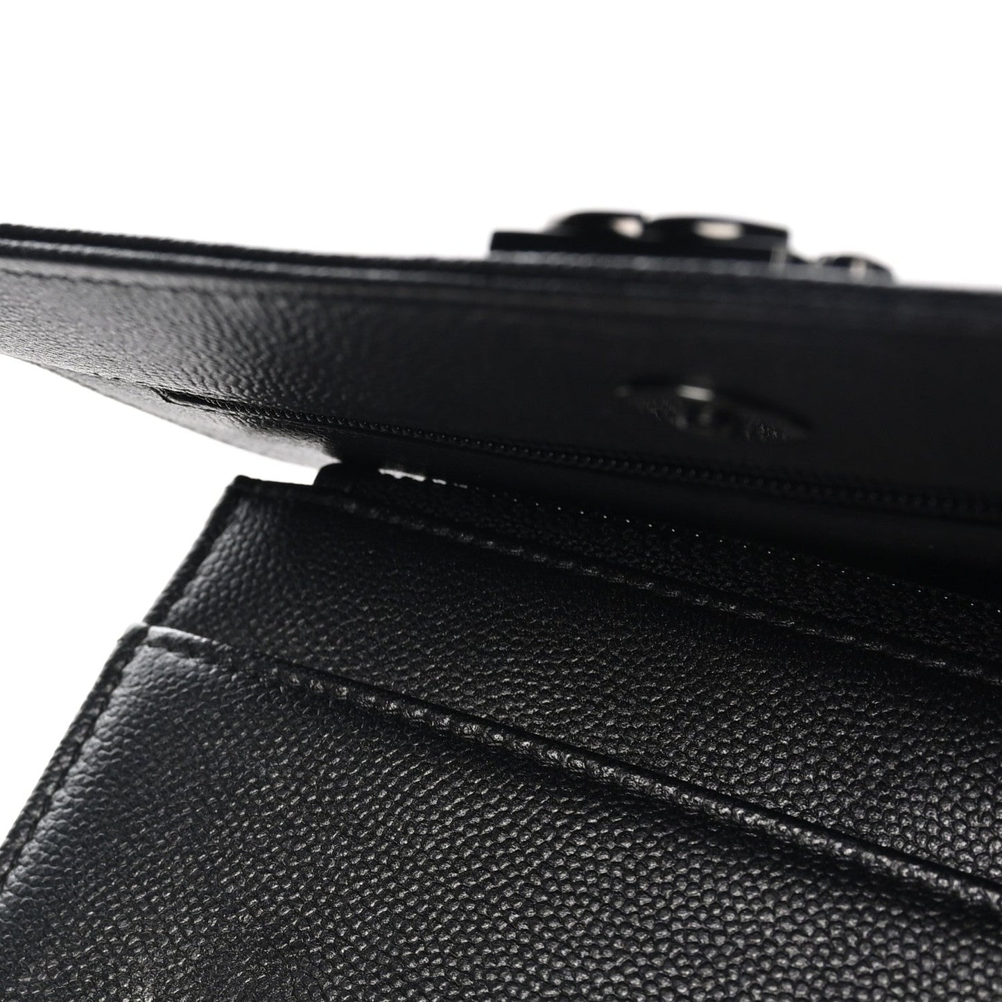 Caviar Quilted Boy Wallet On Chain WOC So Black