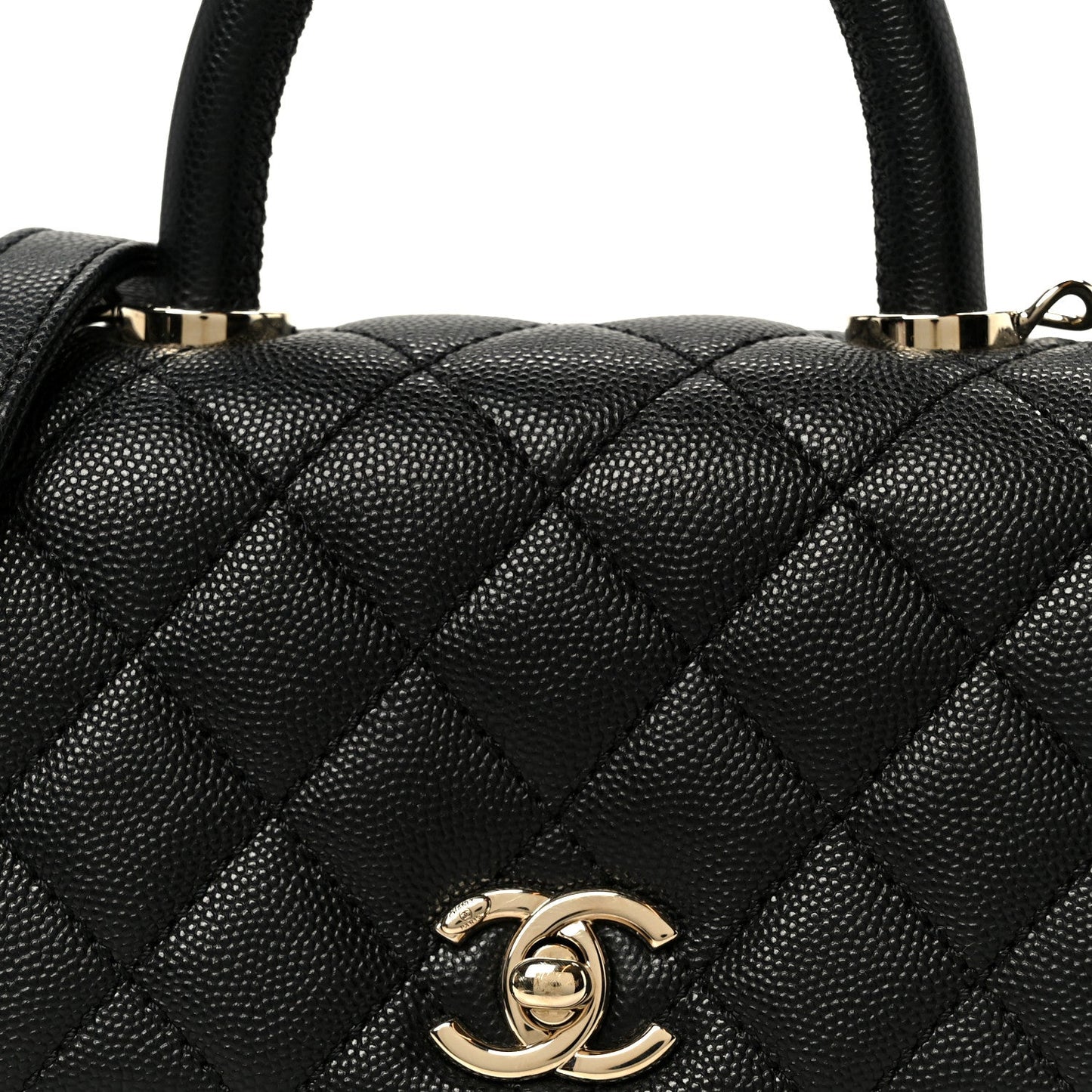 Caviar Quilted Extra Mini Coco Handle Flap Black