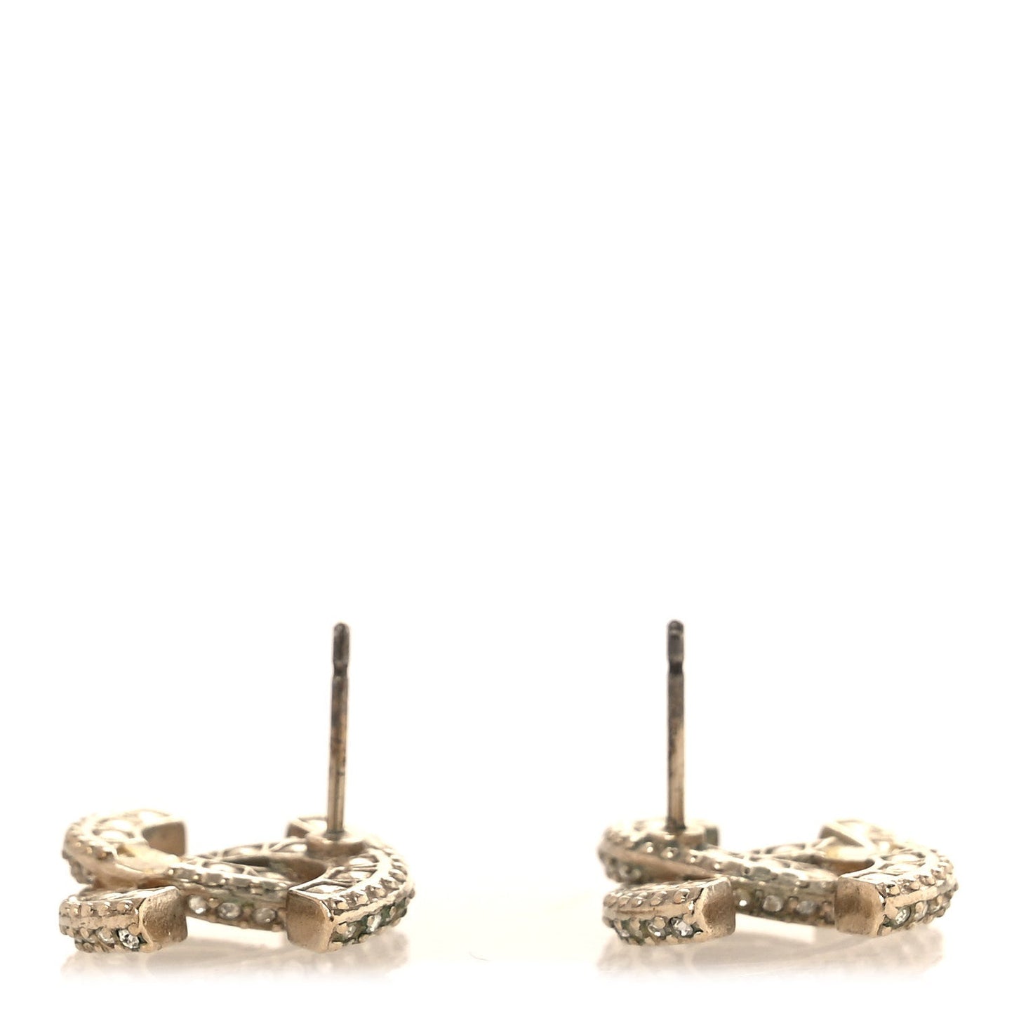 Crystal CC Stud Earrings Gold