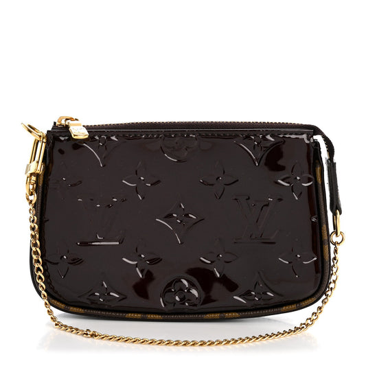 Vernis Monogram Mini Pochette Accessories Amarante