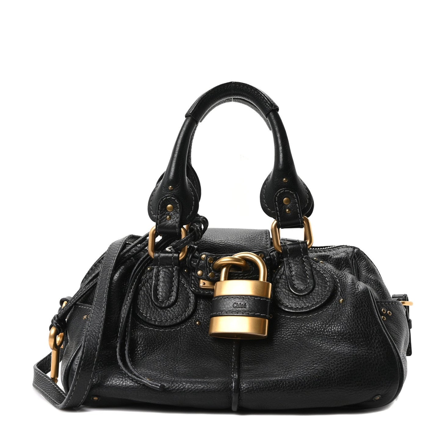 Calfskin Small Paddington Satchel Black