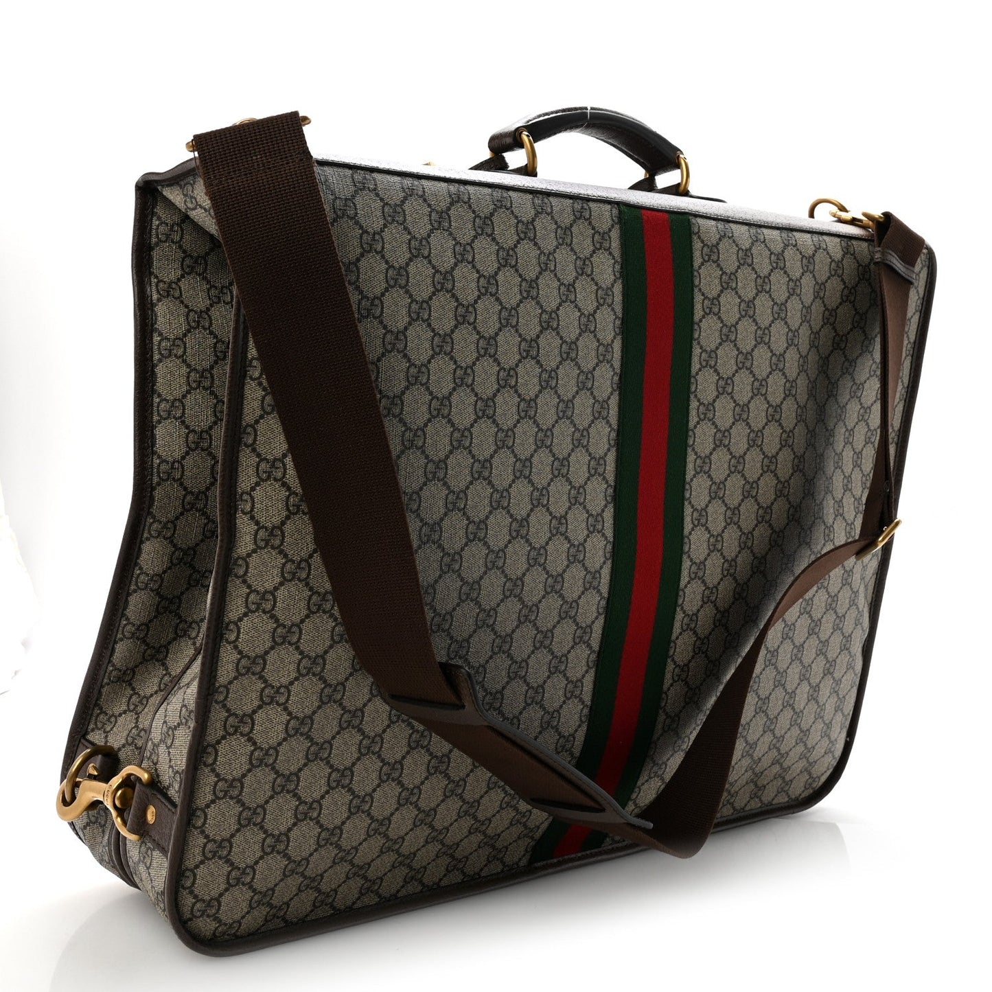 GG Supreme Monogram Web Savoy Garment Bag Beige Ebony New Acero