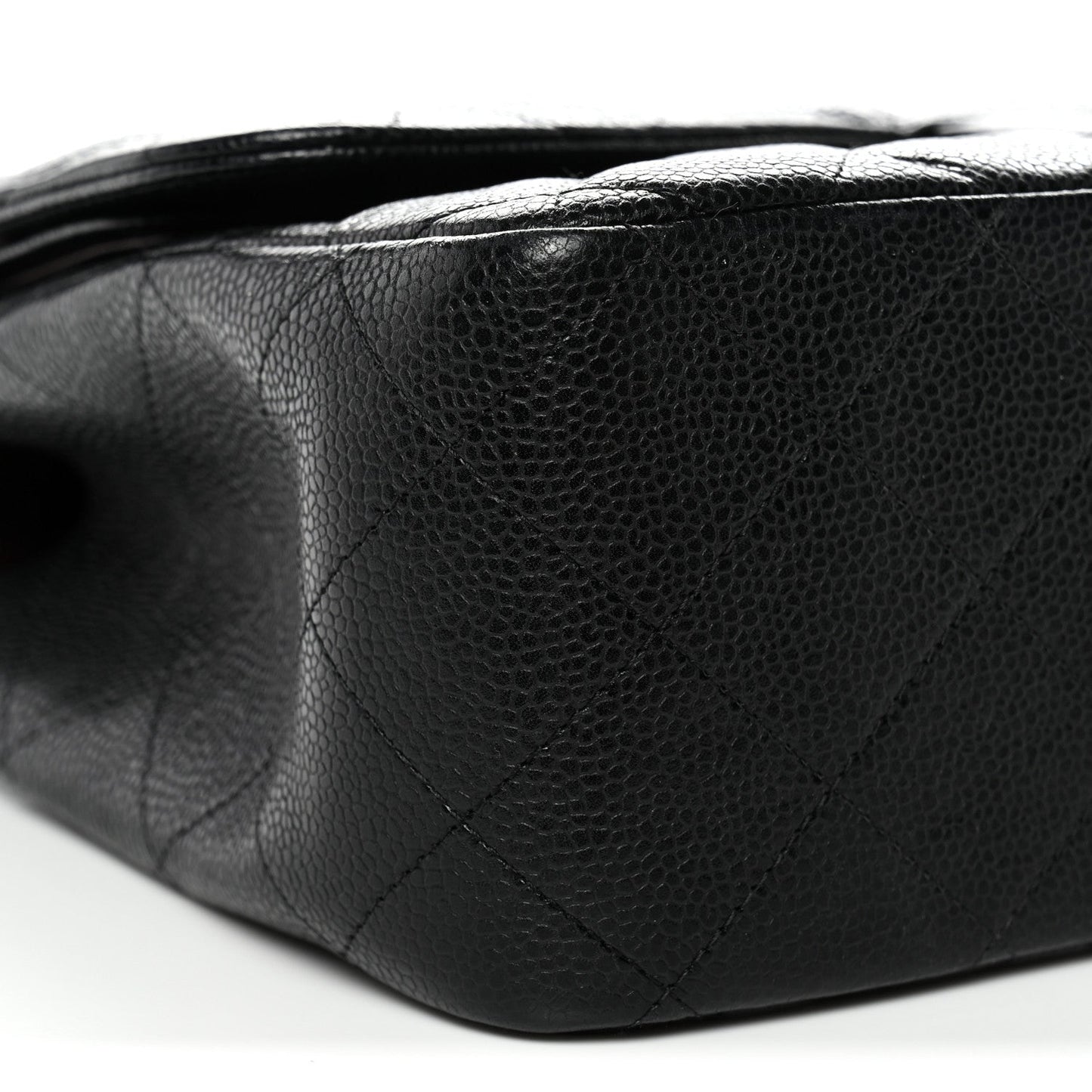 Caviar Quilted Jumbo Double Flap Black