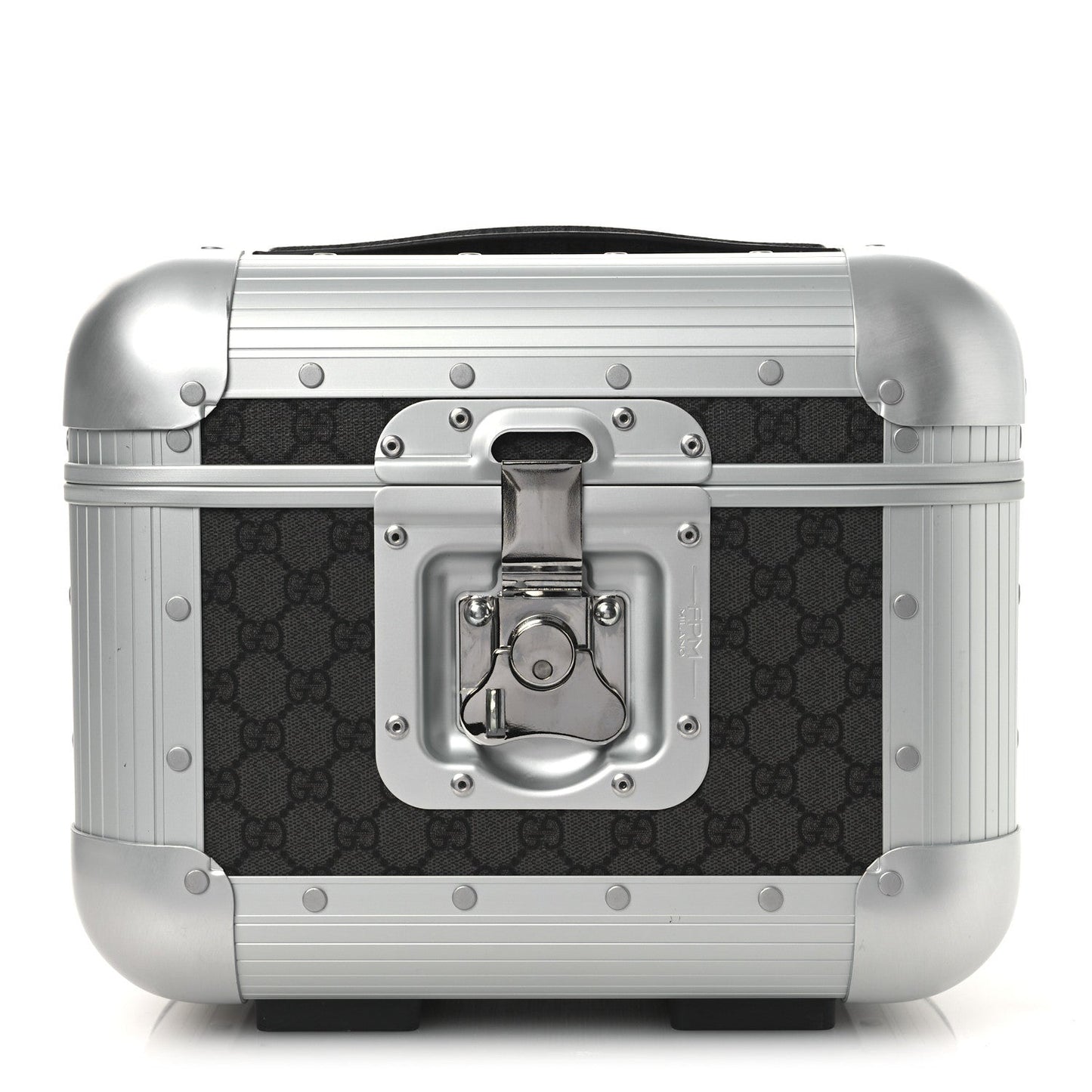 GG Supreme Monogram Aluminum Porter Beauty Case Silver