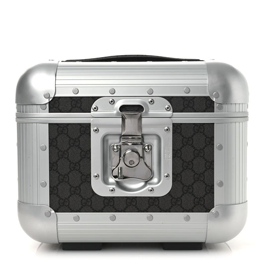 GG Supreme Monogram Aluminum Porter Beauty Case Silver