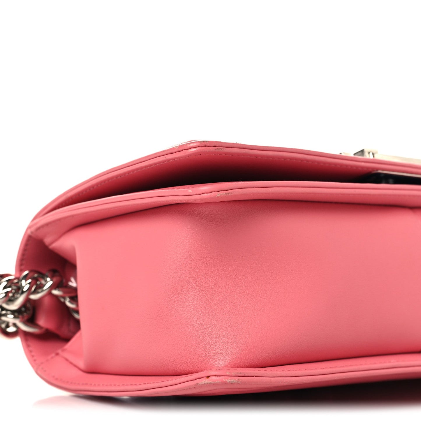 Lambskin Chevron Quilted Medium Boy Flap Pink