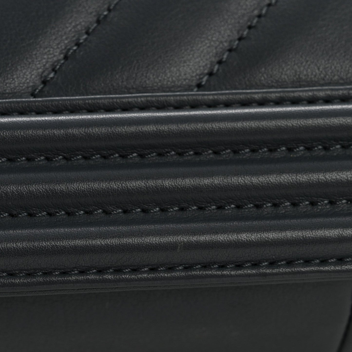 Calfskin Chevron Quilted New Medium Boy Flap Dark Navy Blue