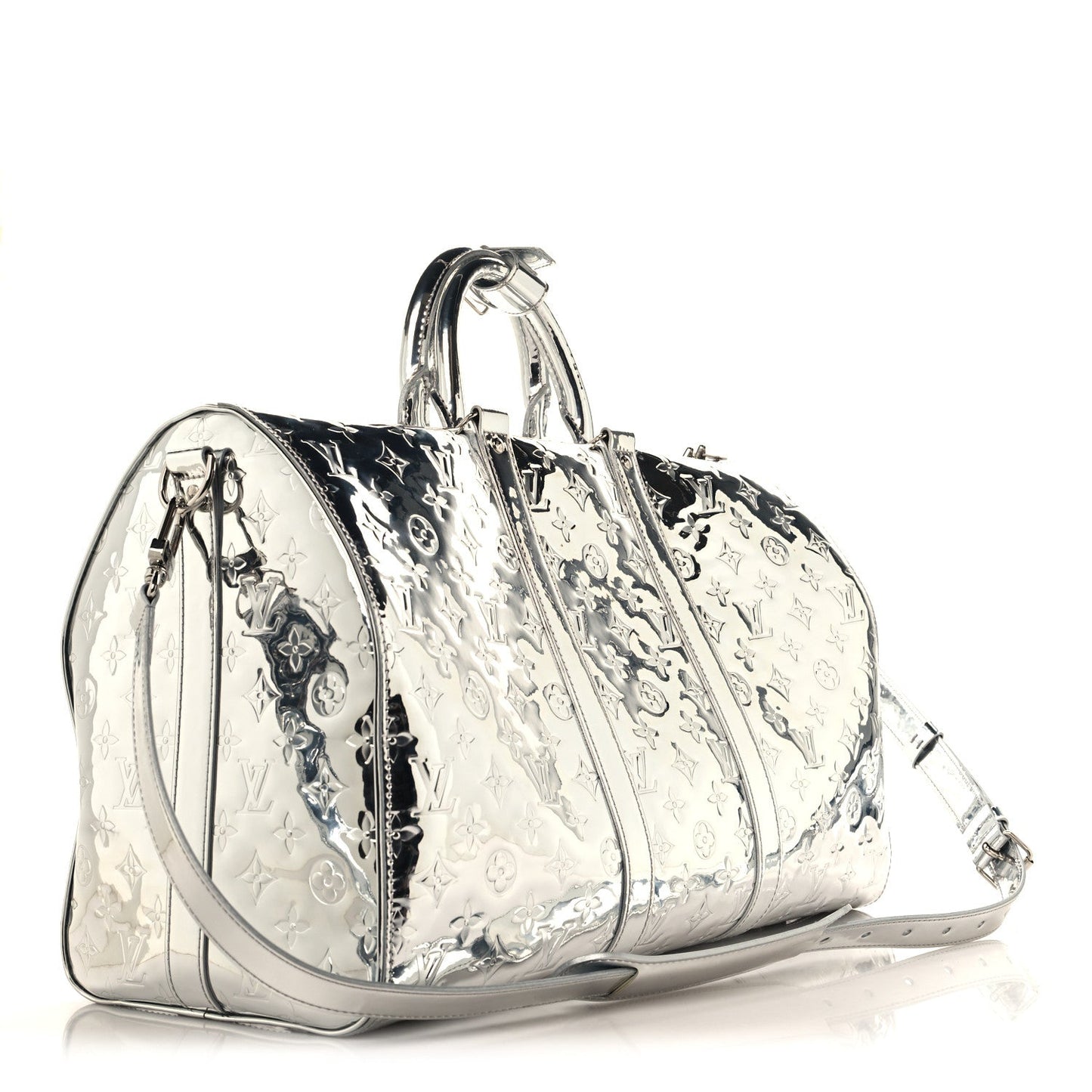 Monogram Mirror Keepall Bandouliere 45 Silver
