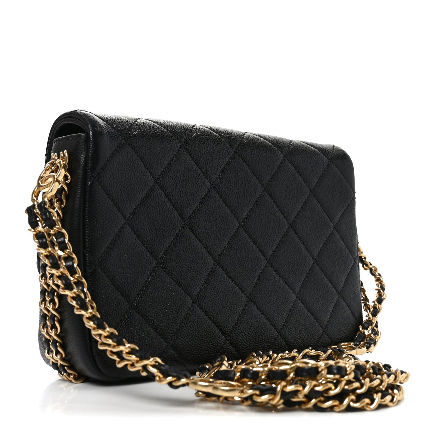 Caviar Quilted Mini CC You Flap Black