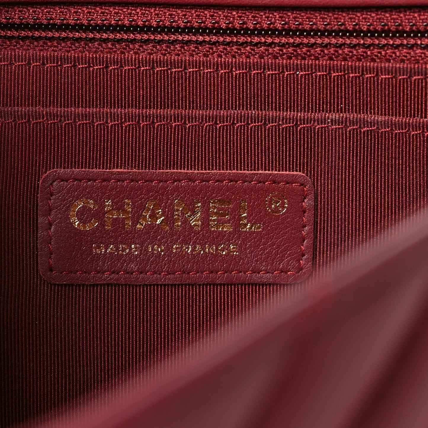 Calfskin Chevron Quilted Mini Statement Flap Burgundy