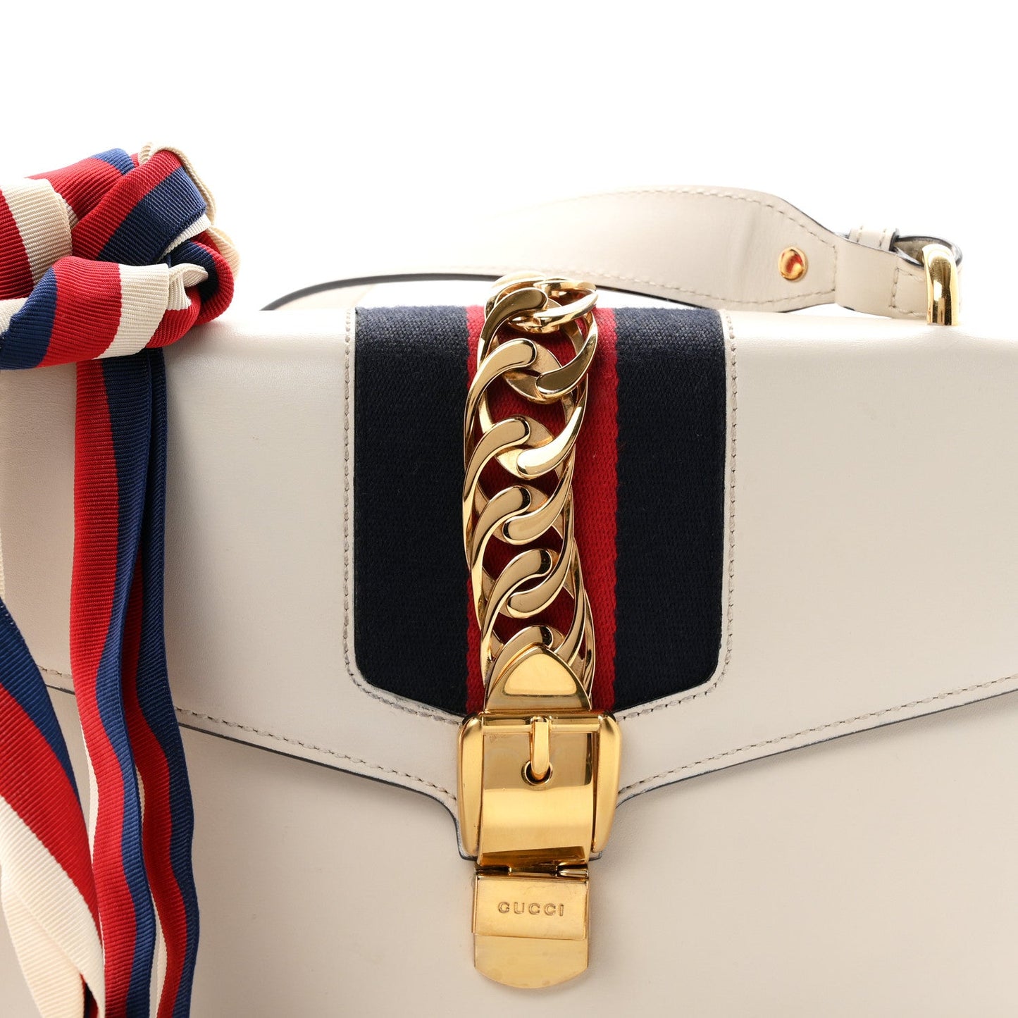 Calfskin Small Sylvie Shoulder Bag Off White