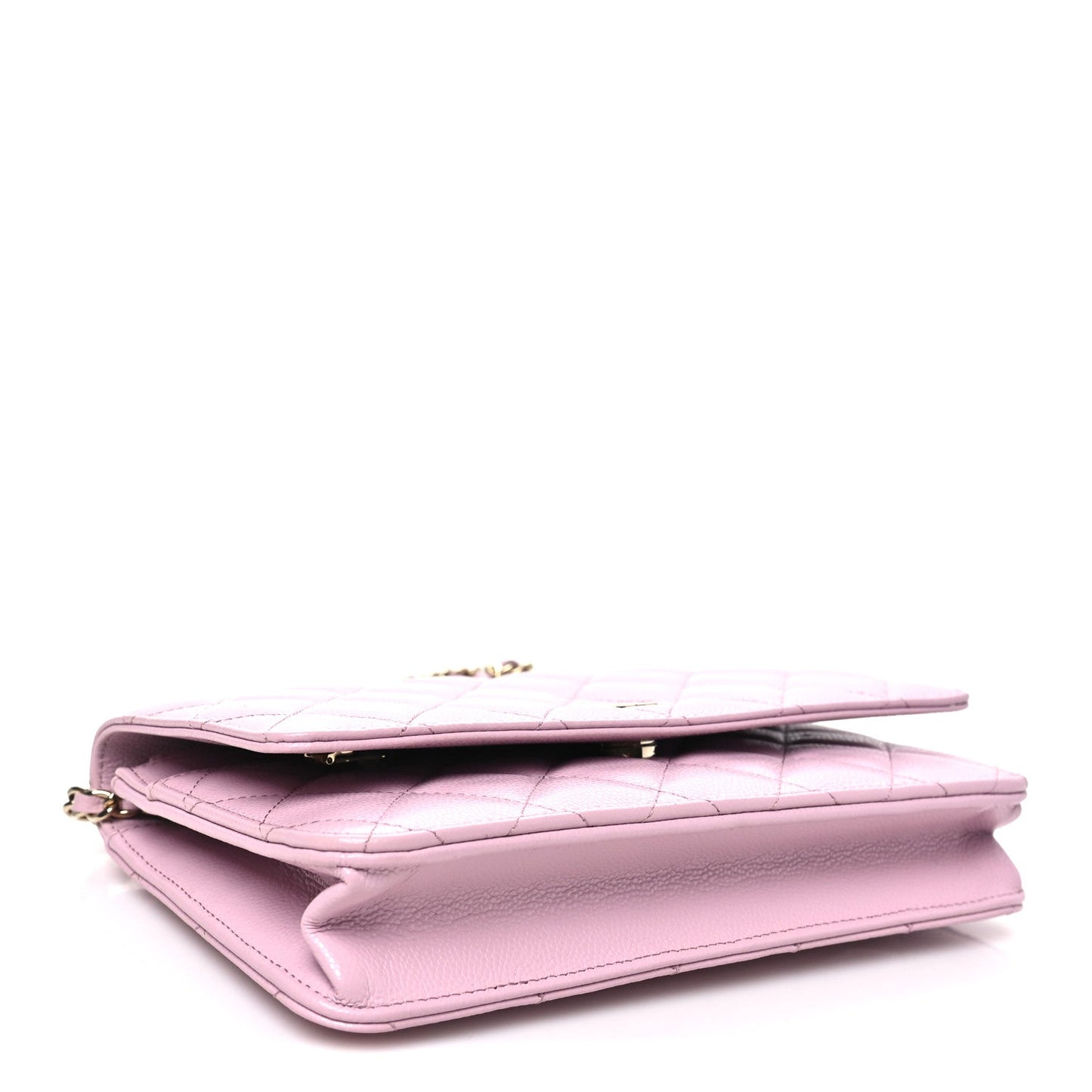 Caviar Quilted Wallet on Chain WOC Light Pink