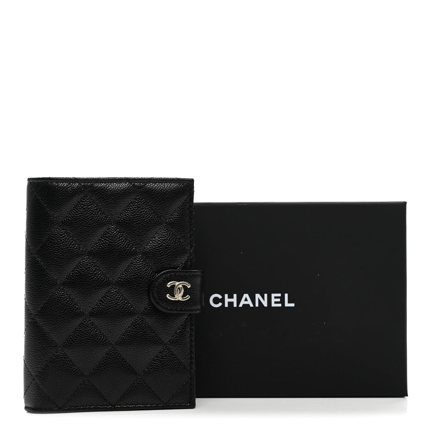 Caviar Quilted Passport Holder Black