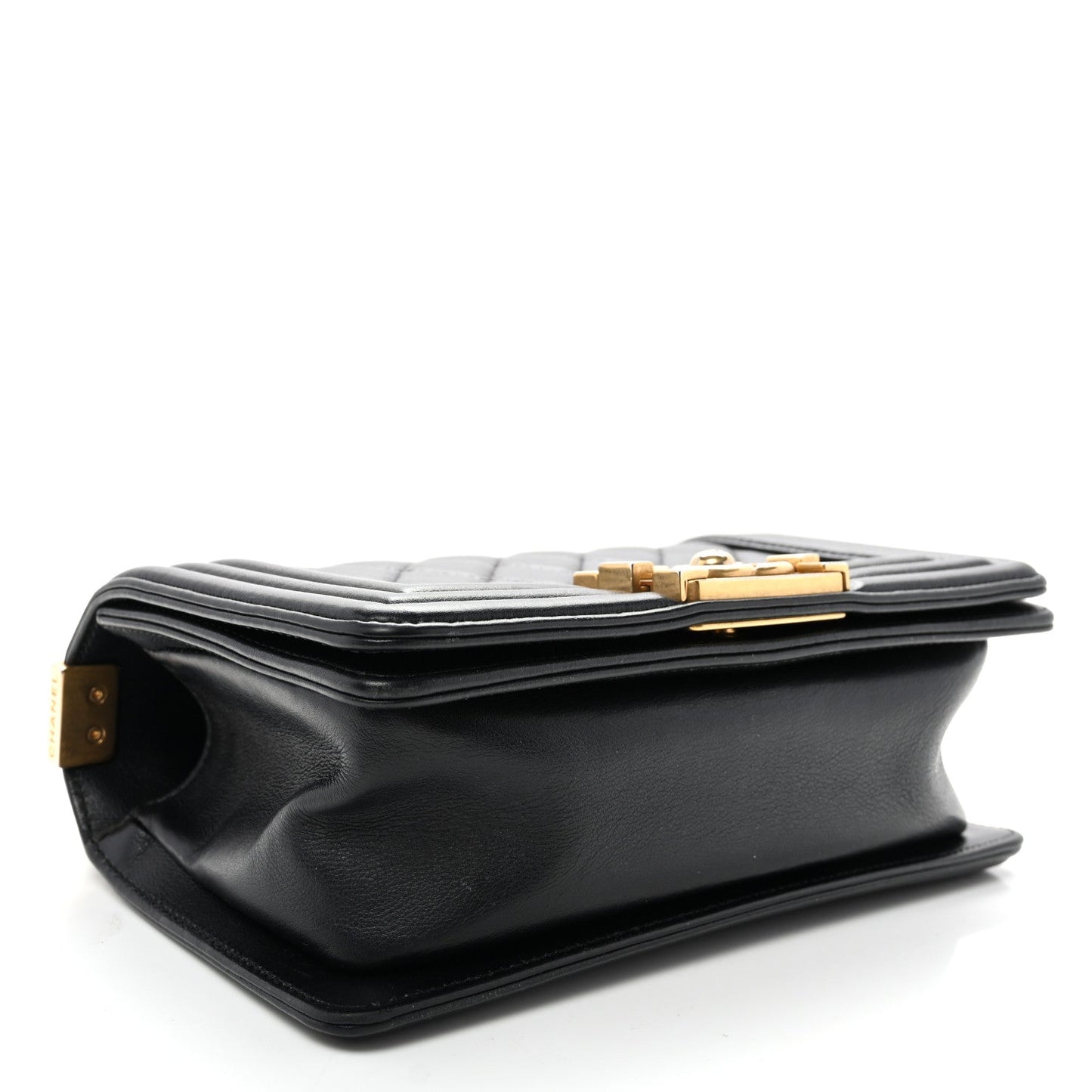 Lambskin Quilted Small Boy Flap Black