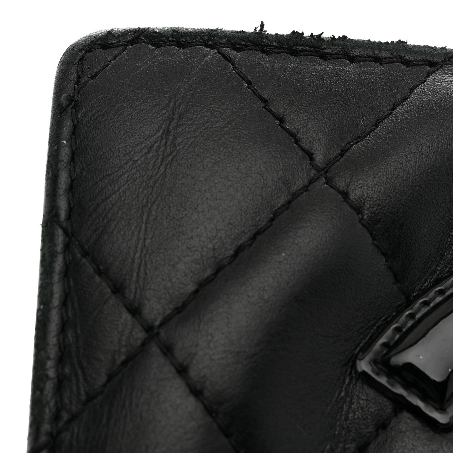 Calfskin Quilted Cambon Yen Wallet Black