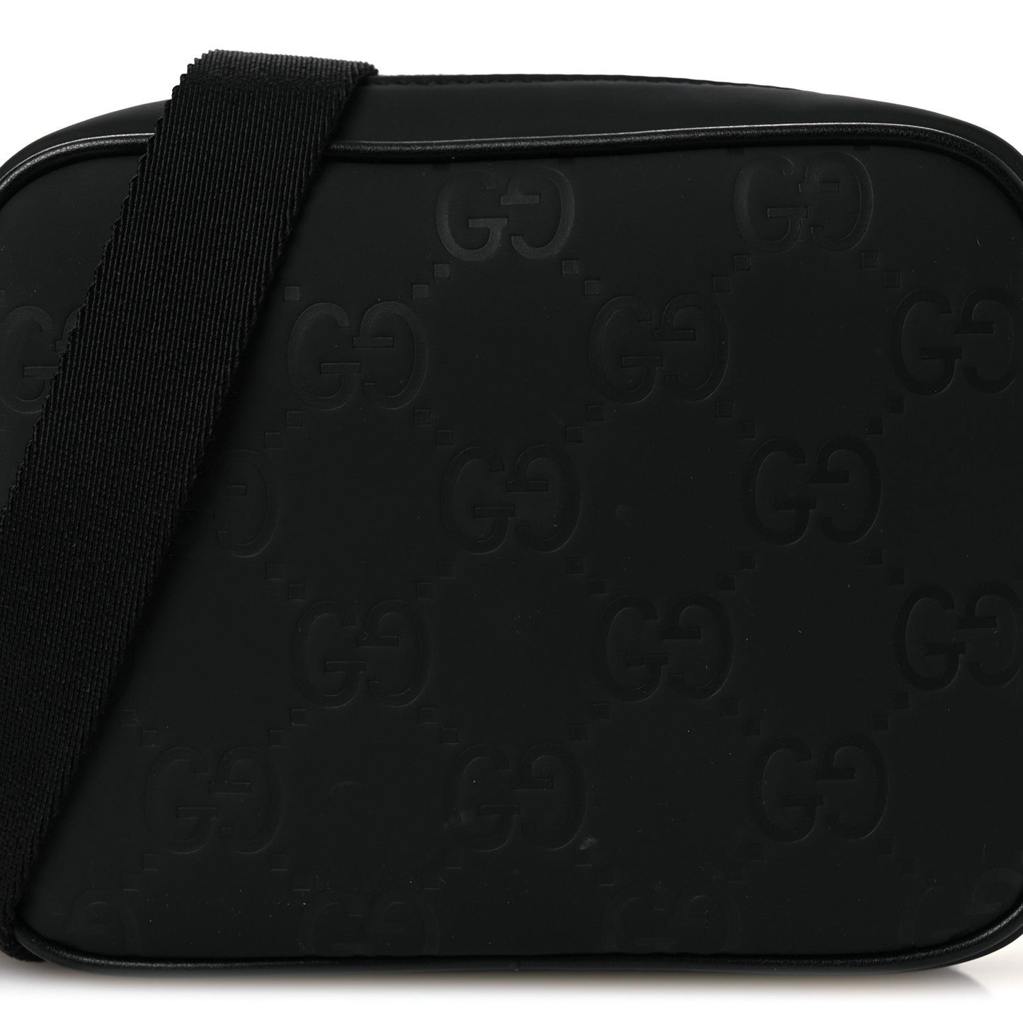 Rubber Effect Monogram GG Crossbody Bag Black