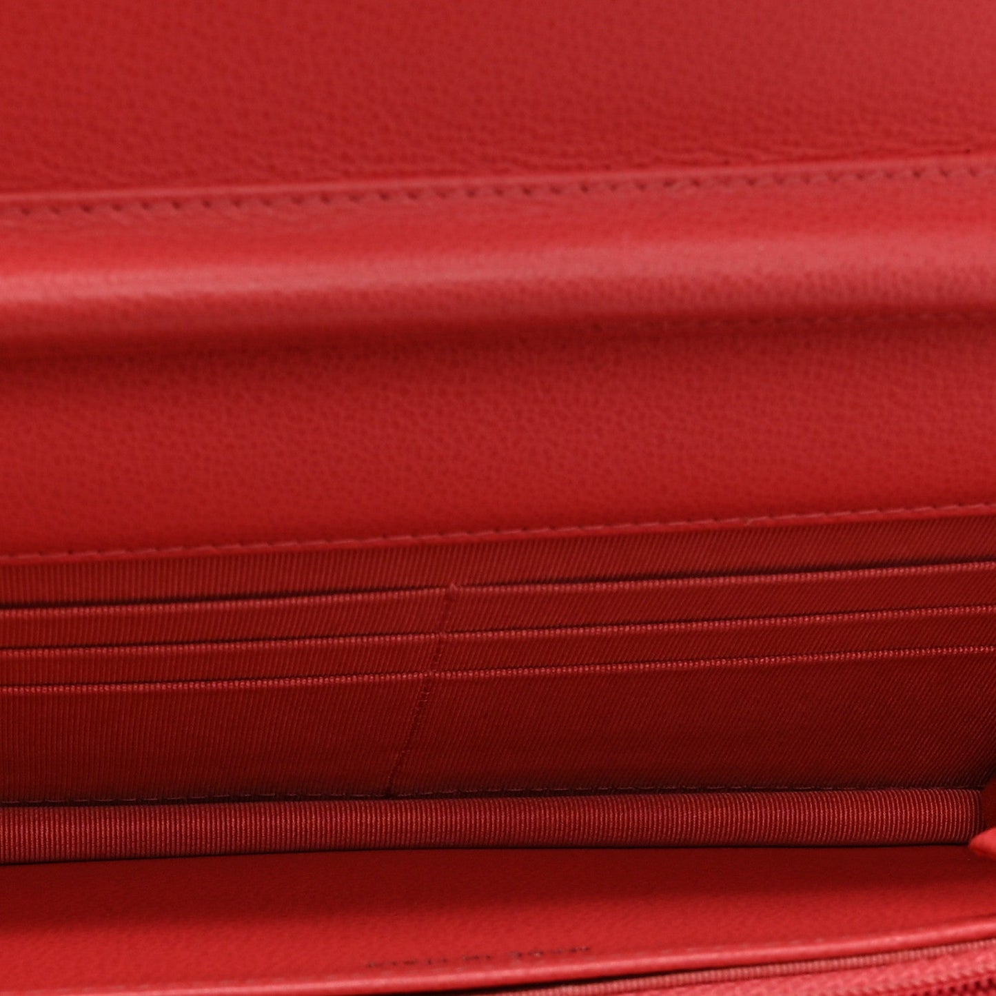 Grained Calfskin Quilted CC Box Wallet On Chain WOC Pink