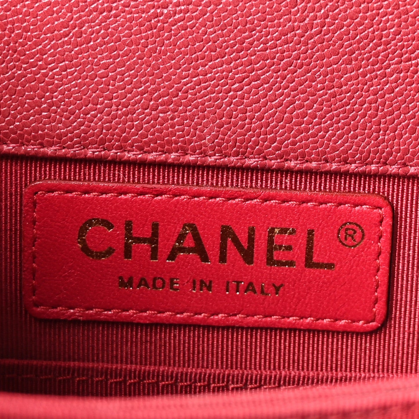 Caviar Quilted North South Boy Flap Red
