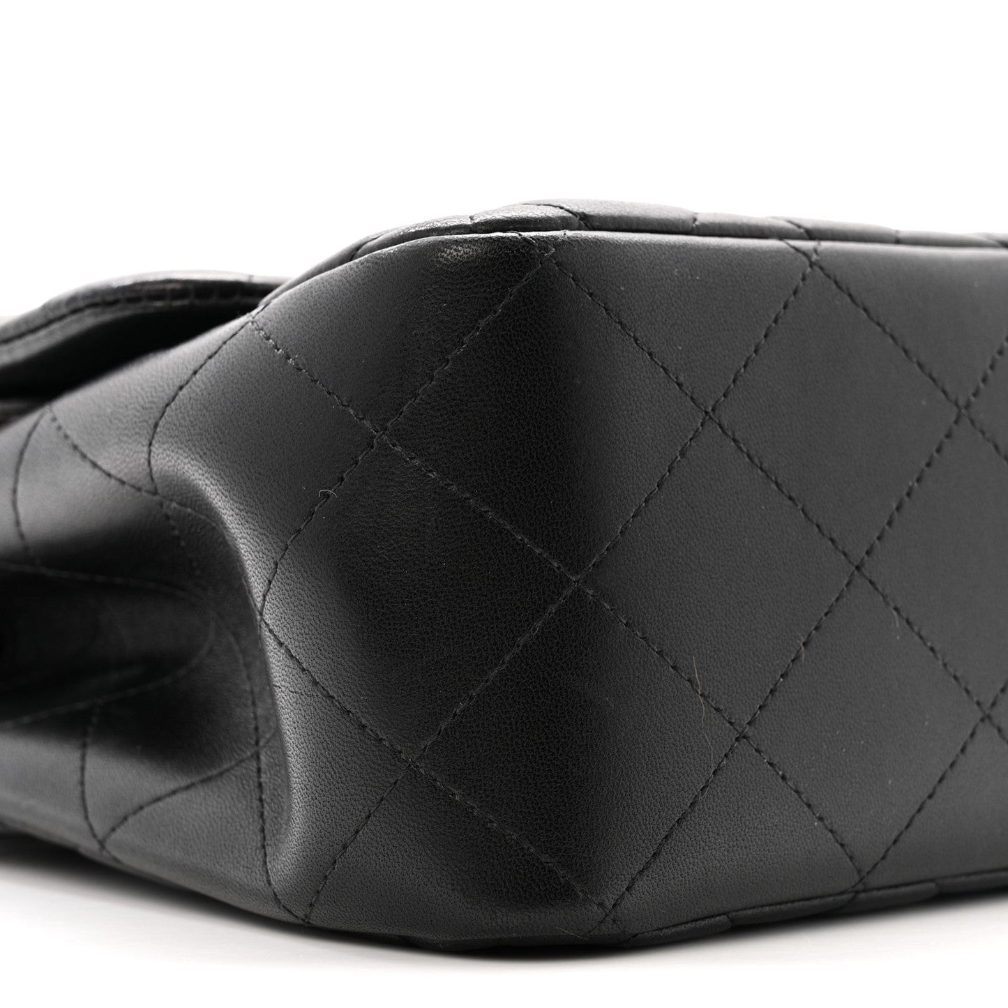 Lambskin Quilted Jumbo Double Flap Black