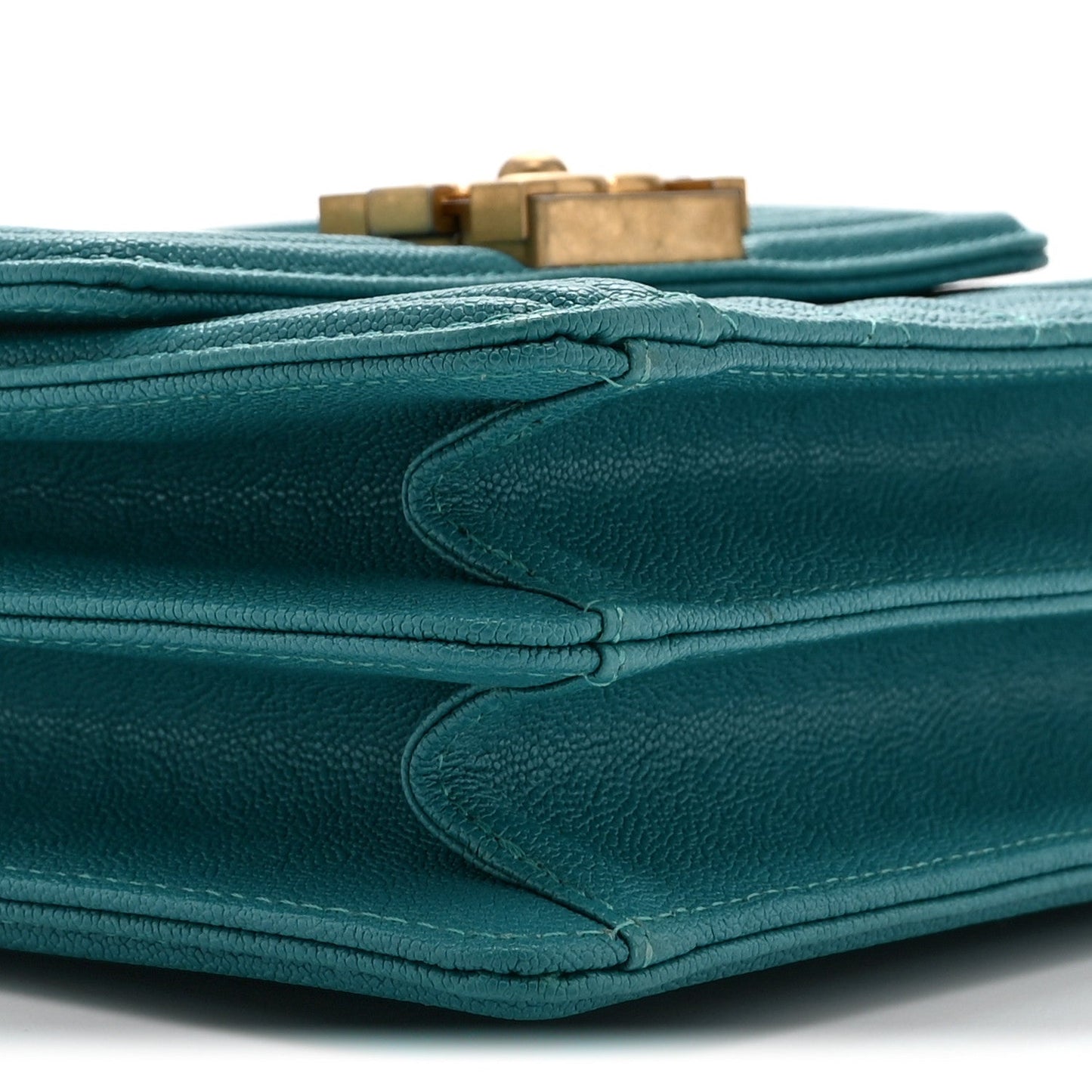 Caviar Quilted North South Boy Flap Turquoise