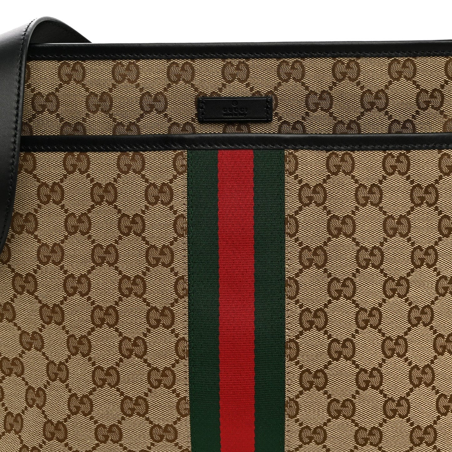 GG Monogram Web Flat Messenger Bag Black