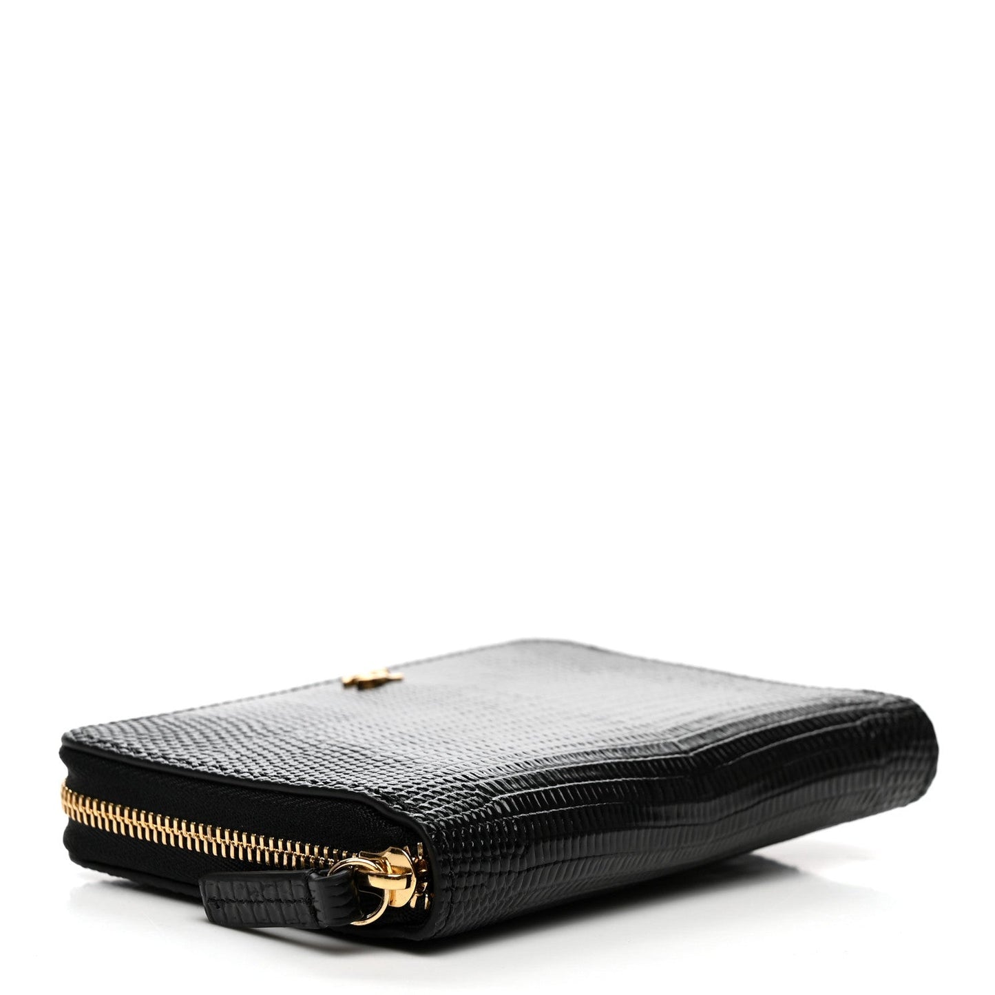 Lizard Embossed Compact Wallet Black