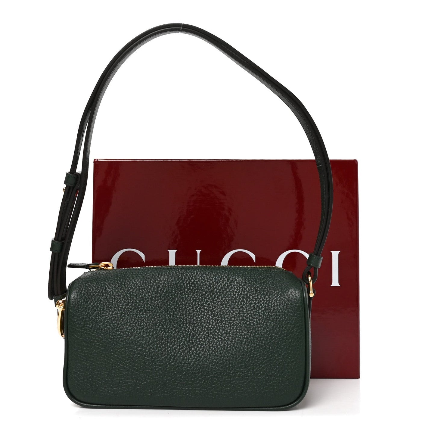 Grainy Calfskin Half Horsebit Mini Shoulder Bag Verde
