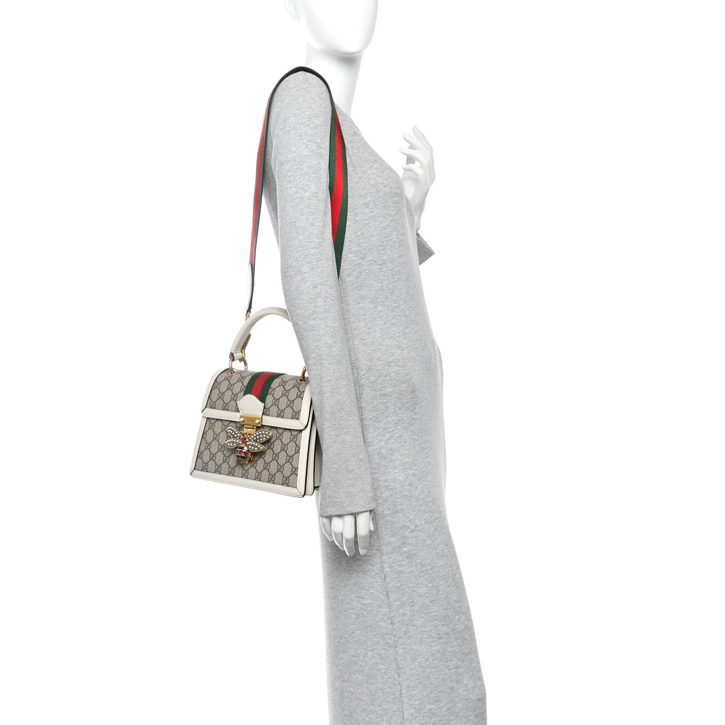 GG Supreme Monogram Small Queen Margaret Top Handle Bag White