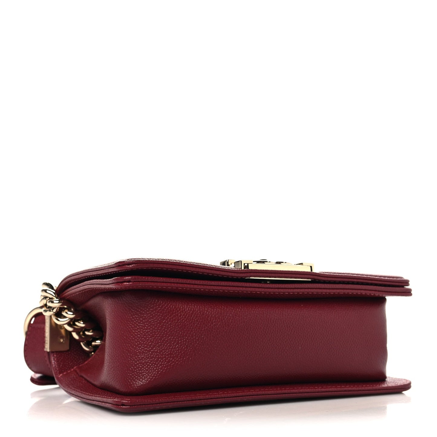Caviar Quilted Small Boy Flap Burgundy