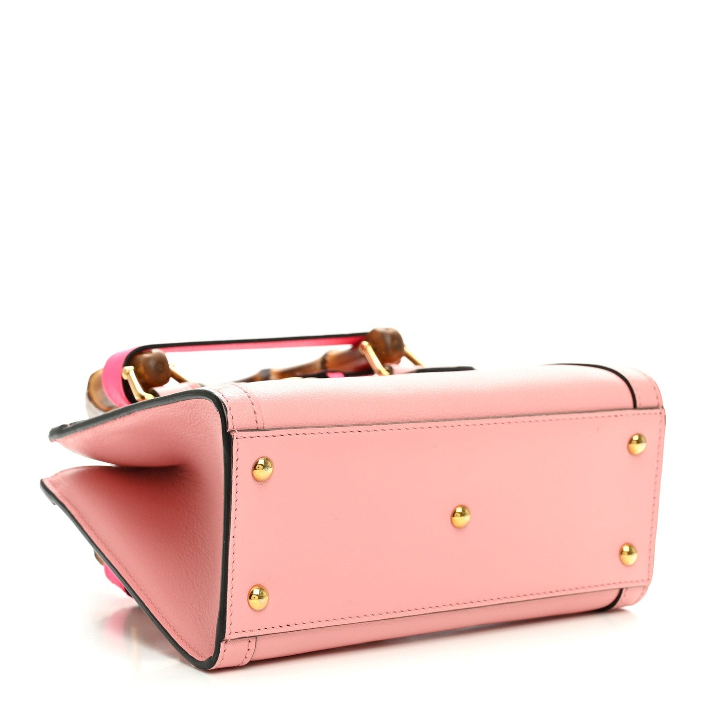 Wonka Grain Calfskin Mini Diana Tote Bag Wild Rose Fuxia Fluo